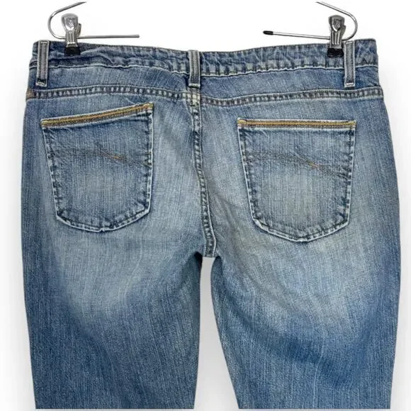 Cruel Girl Low Rise Bootcut Jeans Mid Wash Frayed Cuffs 13R Rodeo Fray - Picture 3 of 13